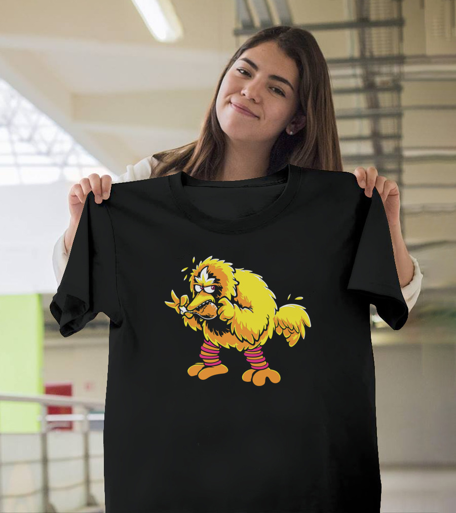 Big Fried Bird Eating Drumstick Parody Character T-Shirt