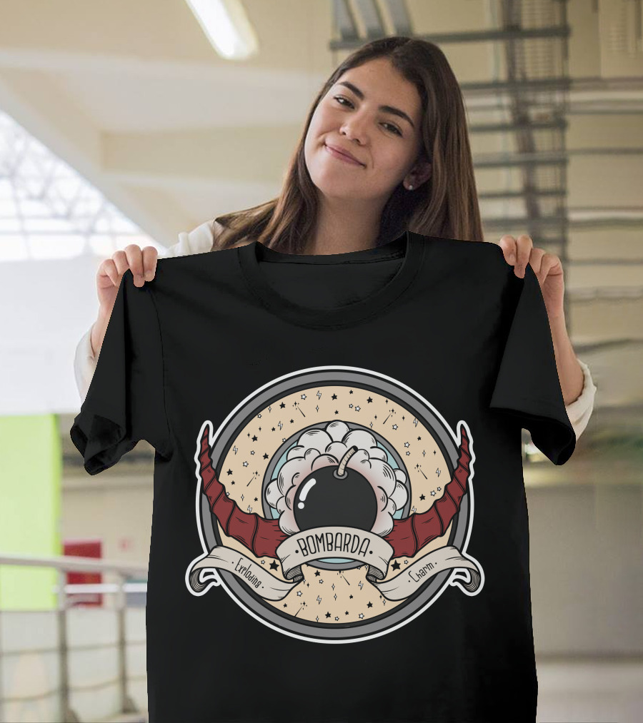 Bombarda Evolving Charm Bomb Explosion Crest T-Shirt
