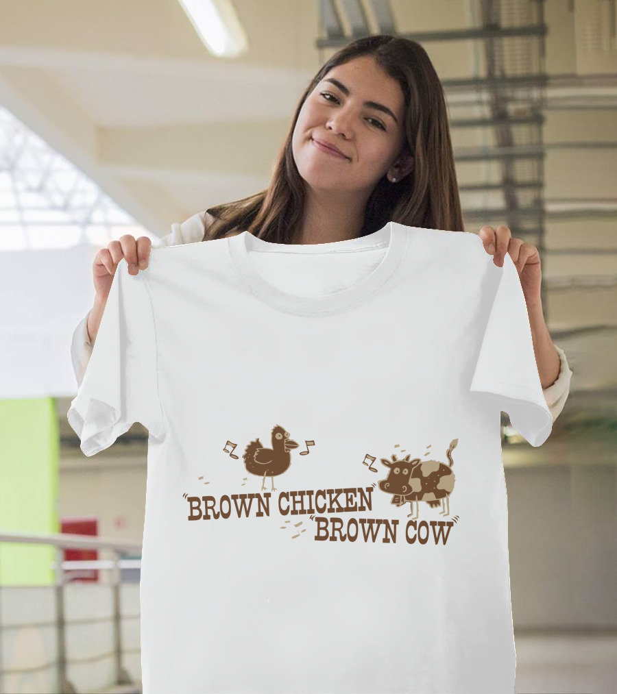 Brown Chicken Brown Cow Musical Notes T-Shirt