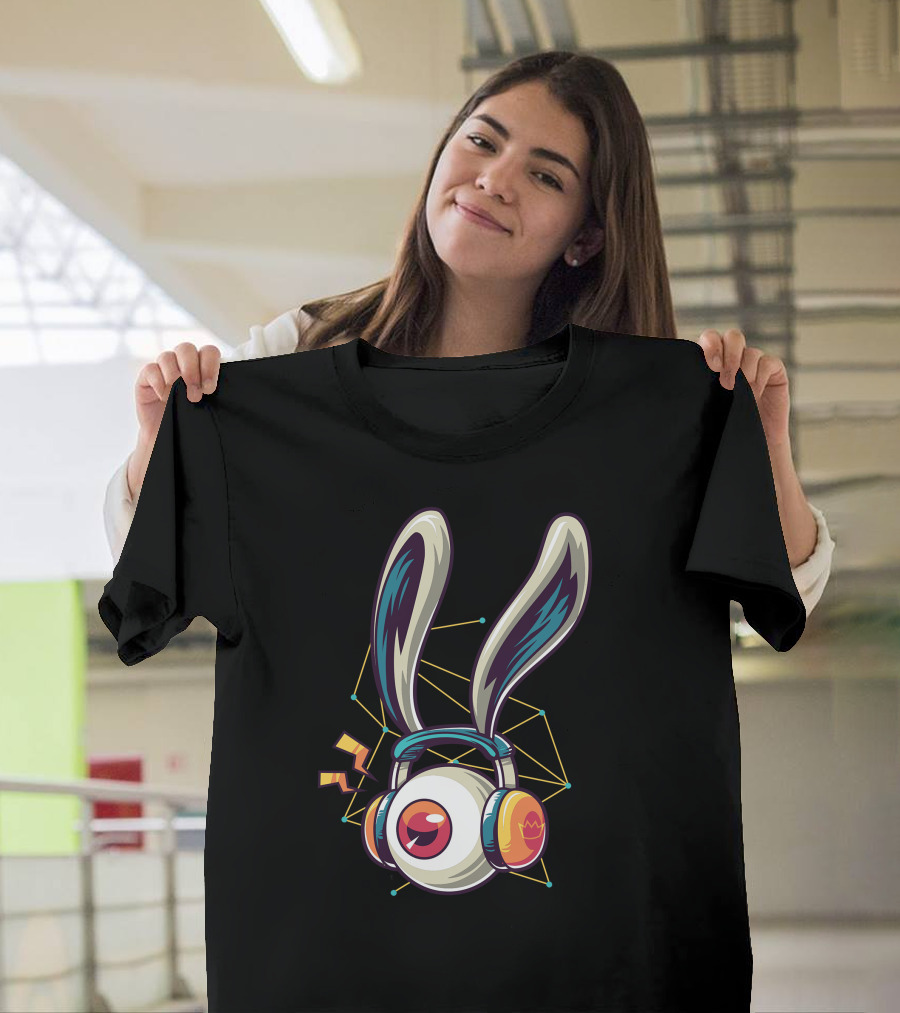 Bunny Ear Headphone Cyclops with Geometric T-Shirt