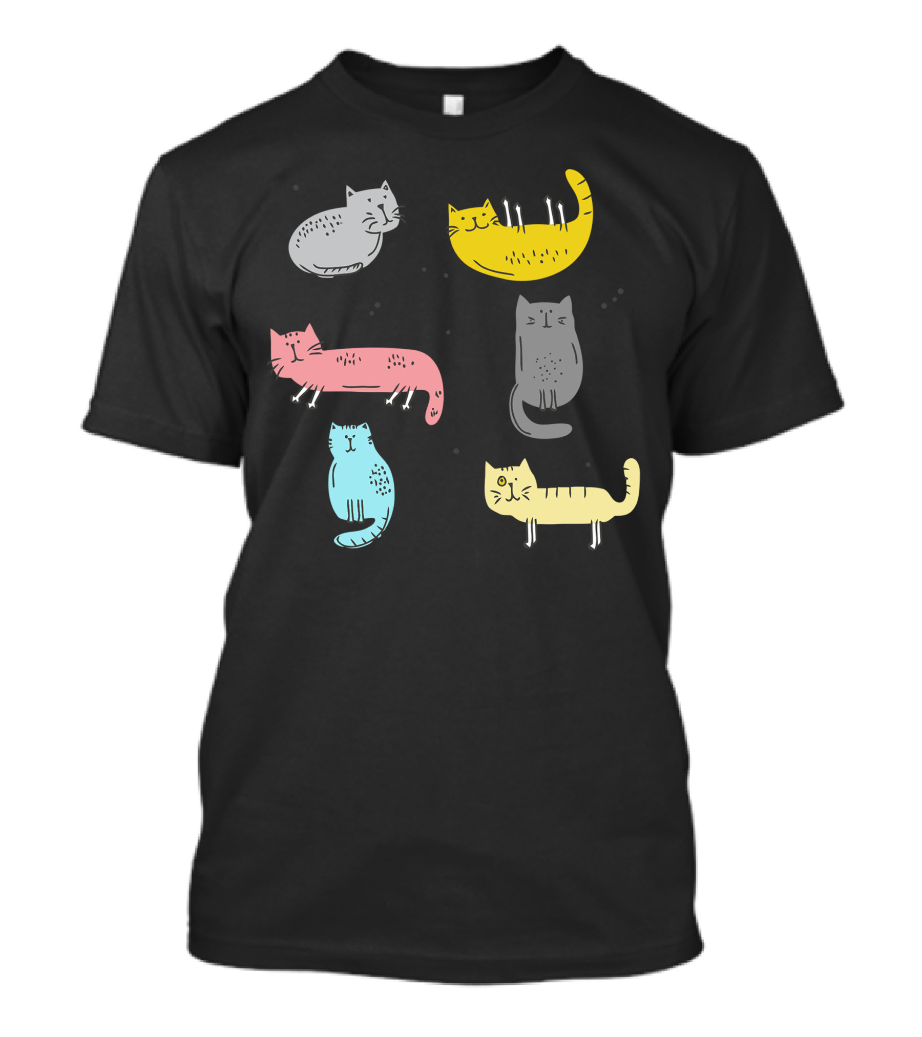 Cats In Vibrant Colors Playful Expressions T-Shirt