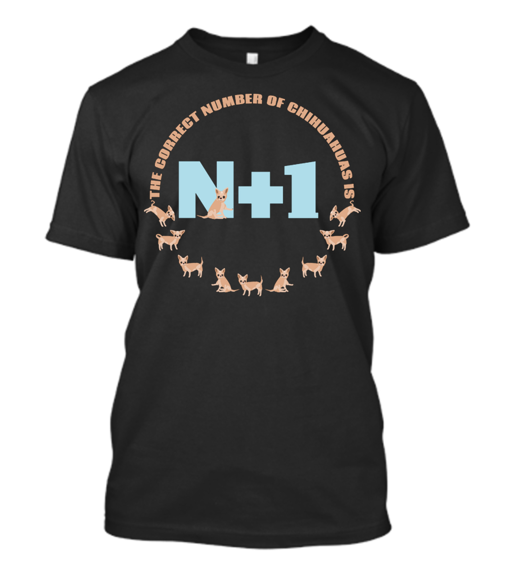 The Correct Number Of Chihuahuas Is N+1 Funny Pet Owner T-Shirt