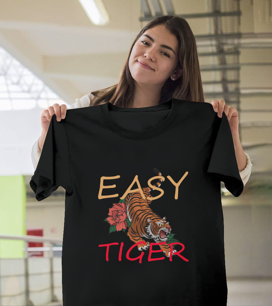 EASY TIGER Jumping Tiger with Rose T-Shirt