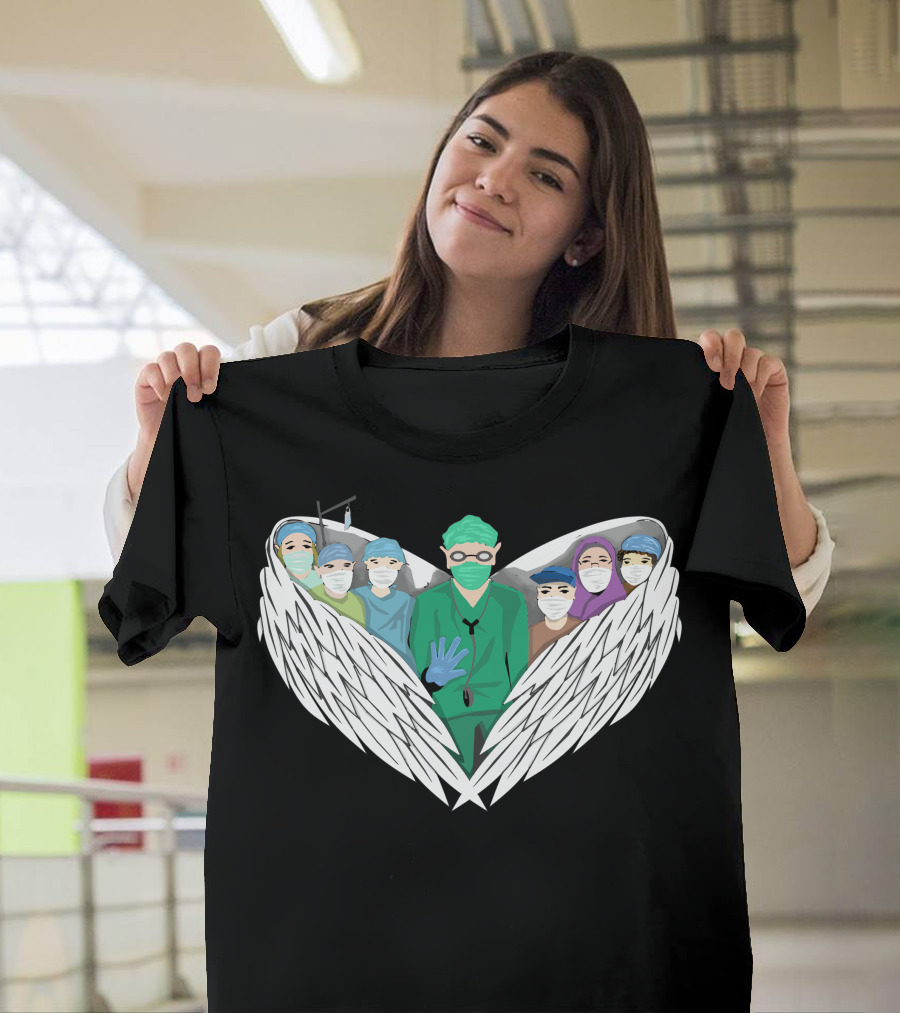 Heroes Healthcare Workers Angel Wings PPE Masks T-Shirt