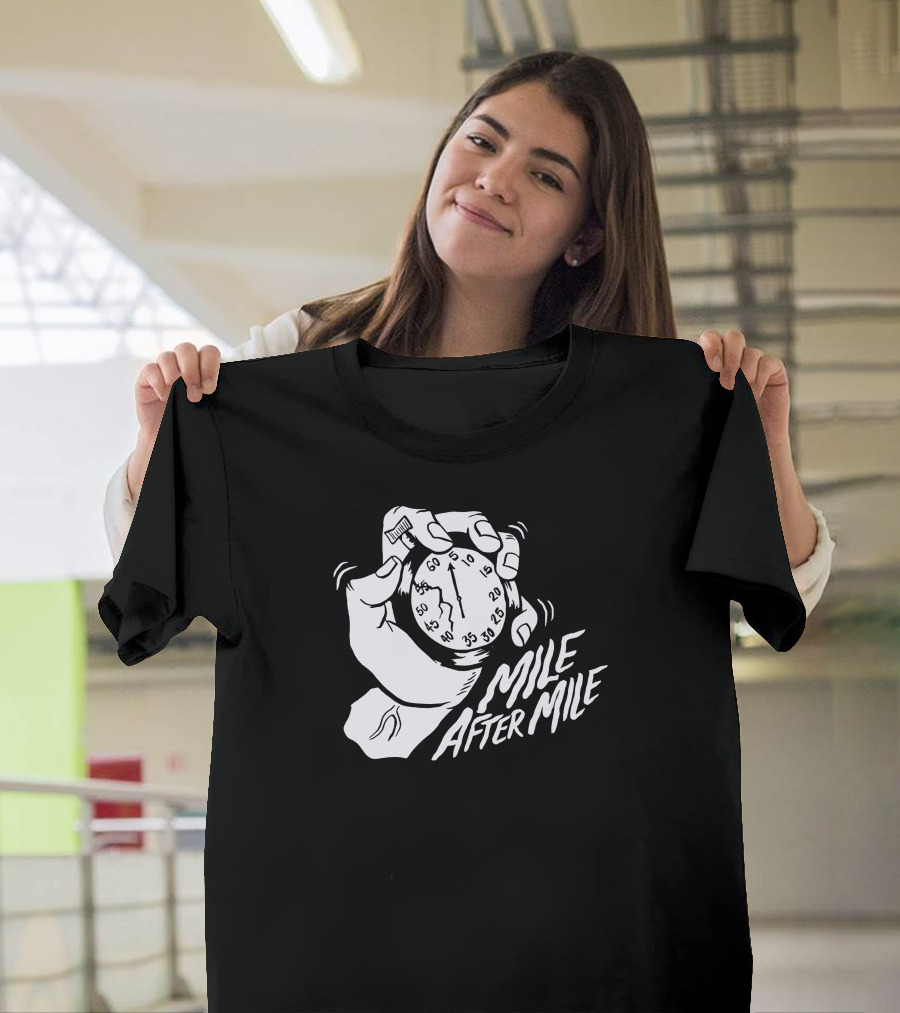 Mile After Mile Stopwatch Hand Drawing T-Shirt