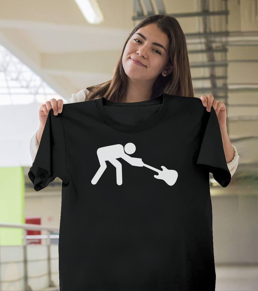 Man Breaking Rock Guitar Iconic Silhouette Stage Performance T-Shirt