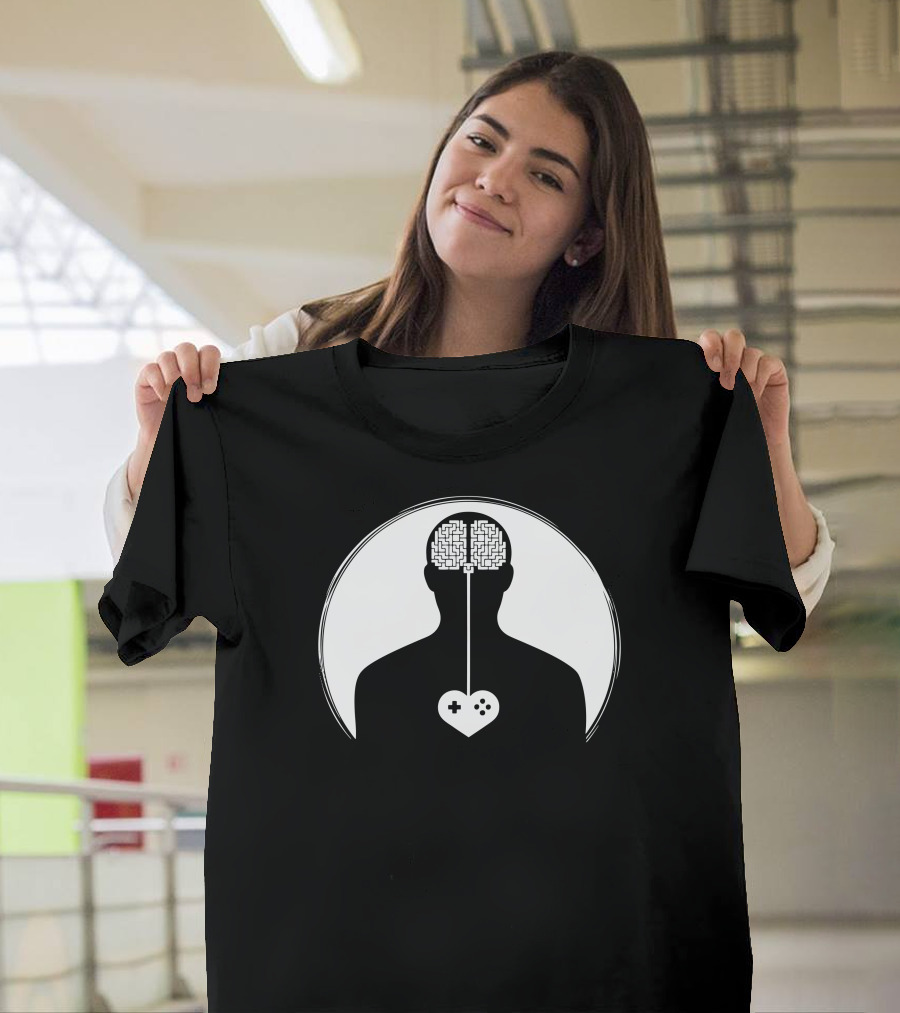 You Play With My Heart Video Game Controller Brain Connection T-Shirt