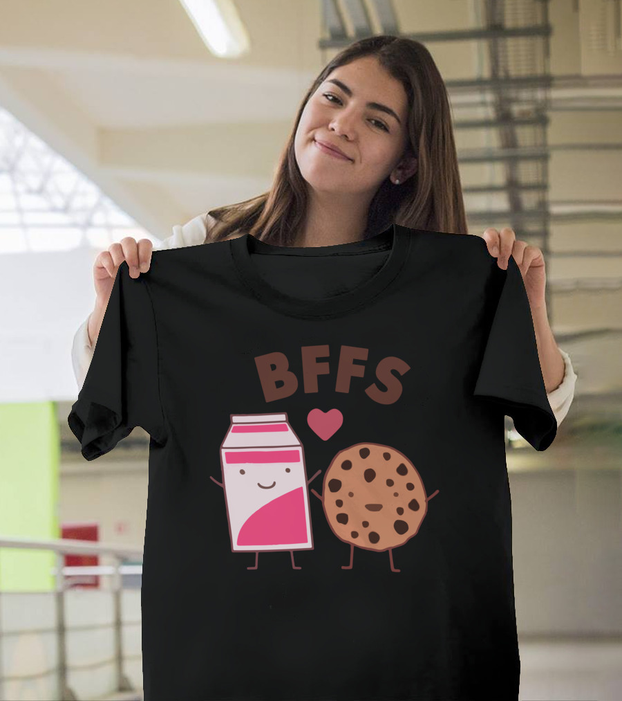 BFFs Milk and Cookie Best Friends Forever Heart T-Shirt