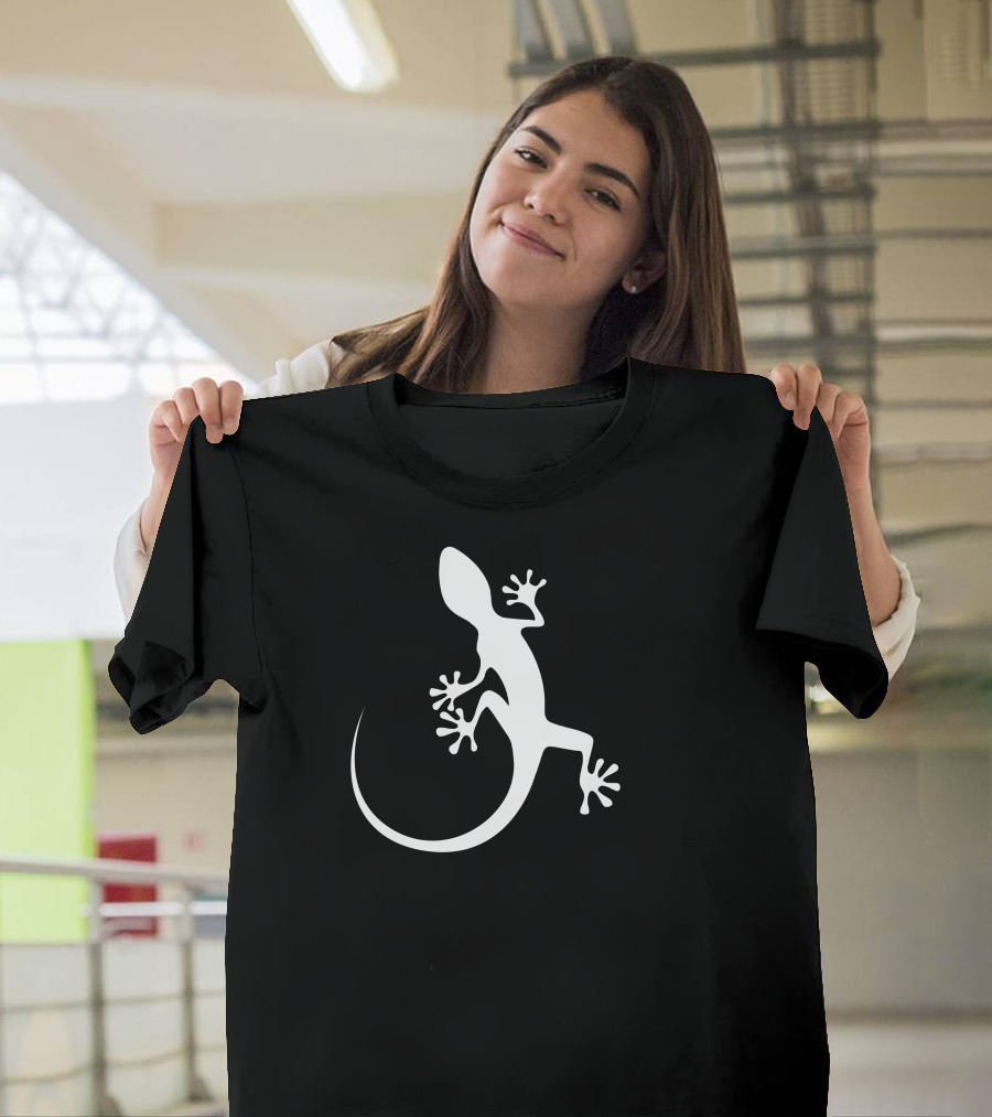 Gecko Lizard Silhouette Climbing T-Shirt