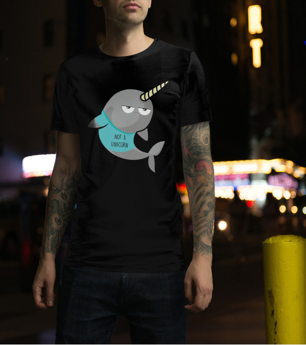 Not A Unicorn Funny Narwhal With Horn T-Shirt
