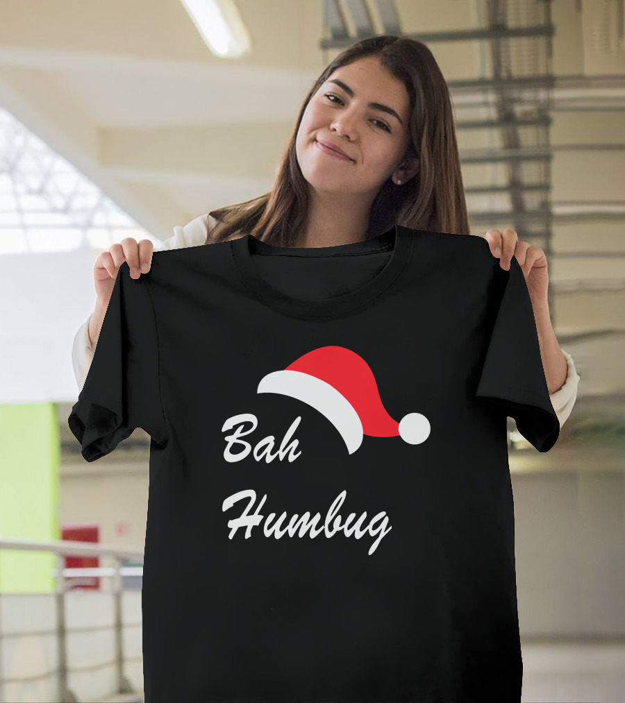 Bah Humbug Santa Hat Christmas Holiday Phrase T-Shirt