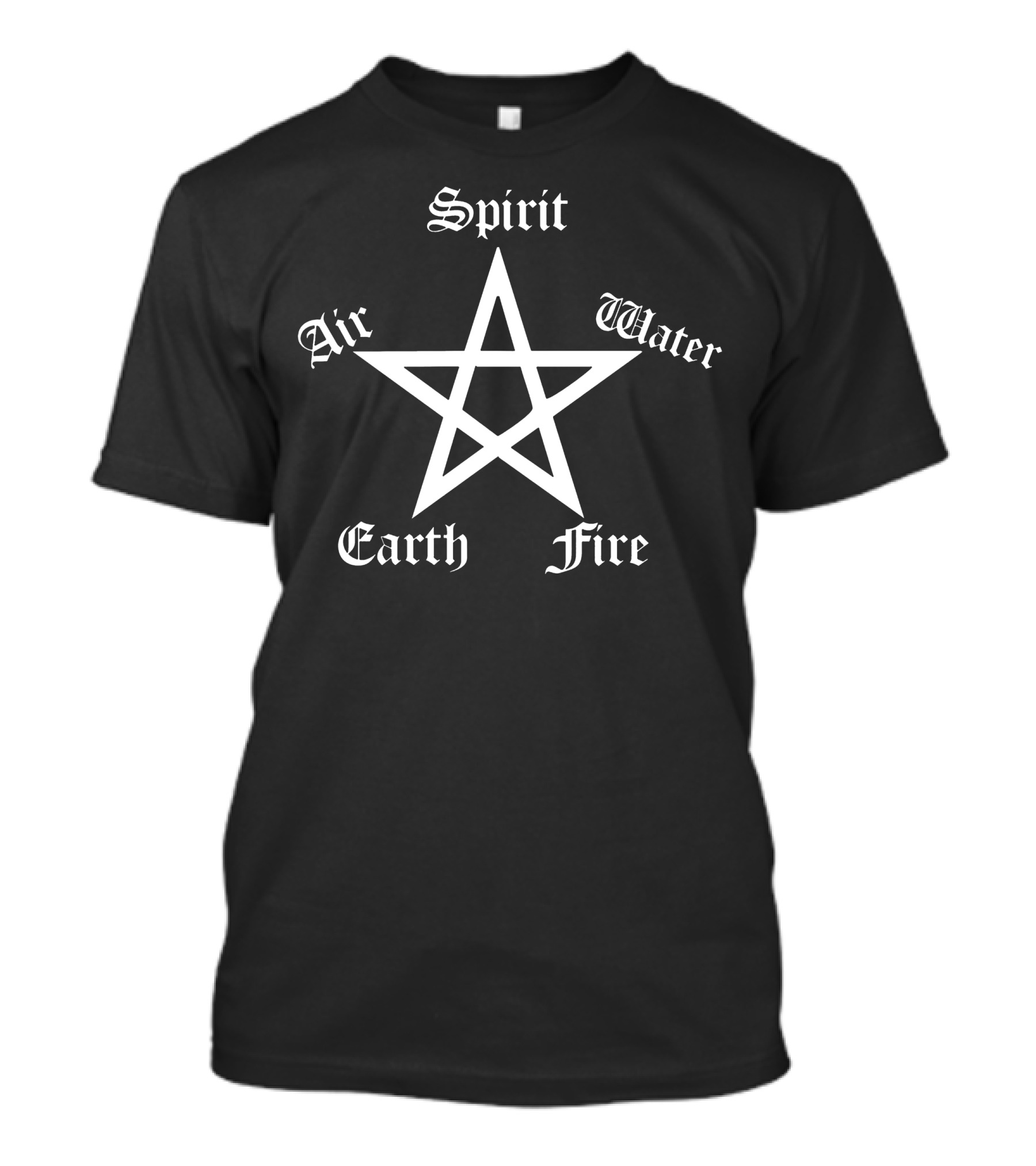 Spirit Air Water Earth Fire Pentagram Elements T-Shirt