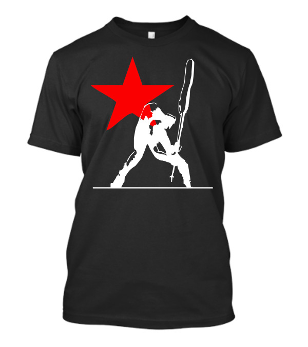 Punk Rock Star Red Rebel Silhouette Stance T-Shirt