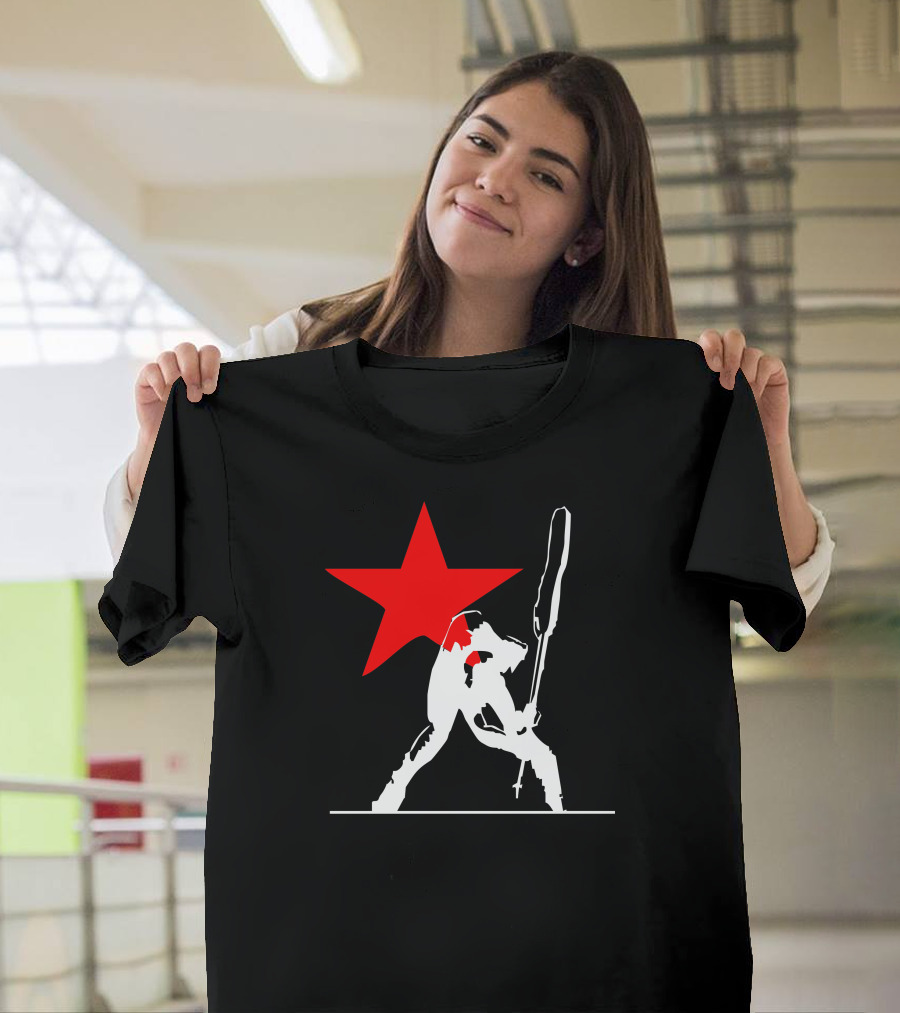 Punk Rock Star Red Rebel Silhouette Stance T-Shirt