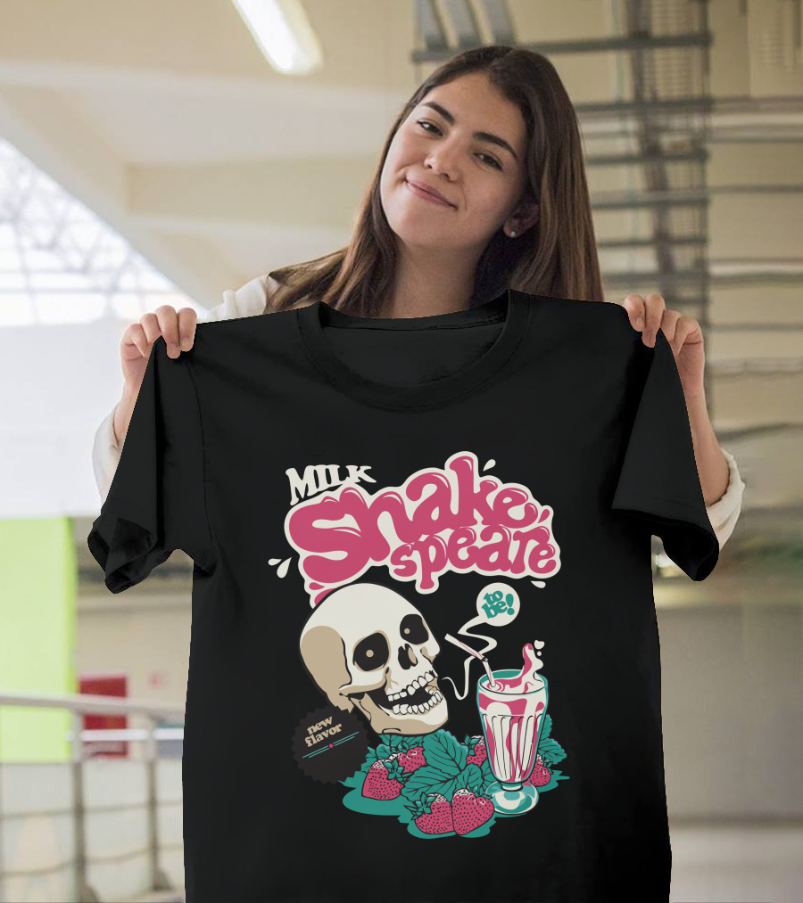 Milk Shake speare New Flavor Skull Strawberries T-Shirt