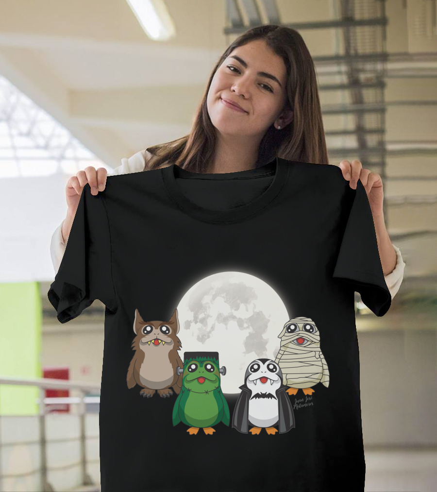 Monster Porgs Under Full Moon by Juan Jose Matamoros T-Shirt