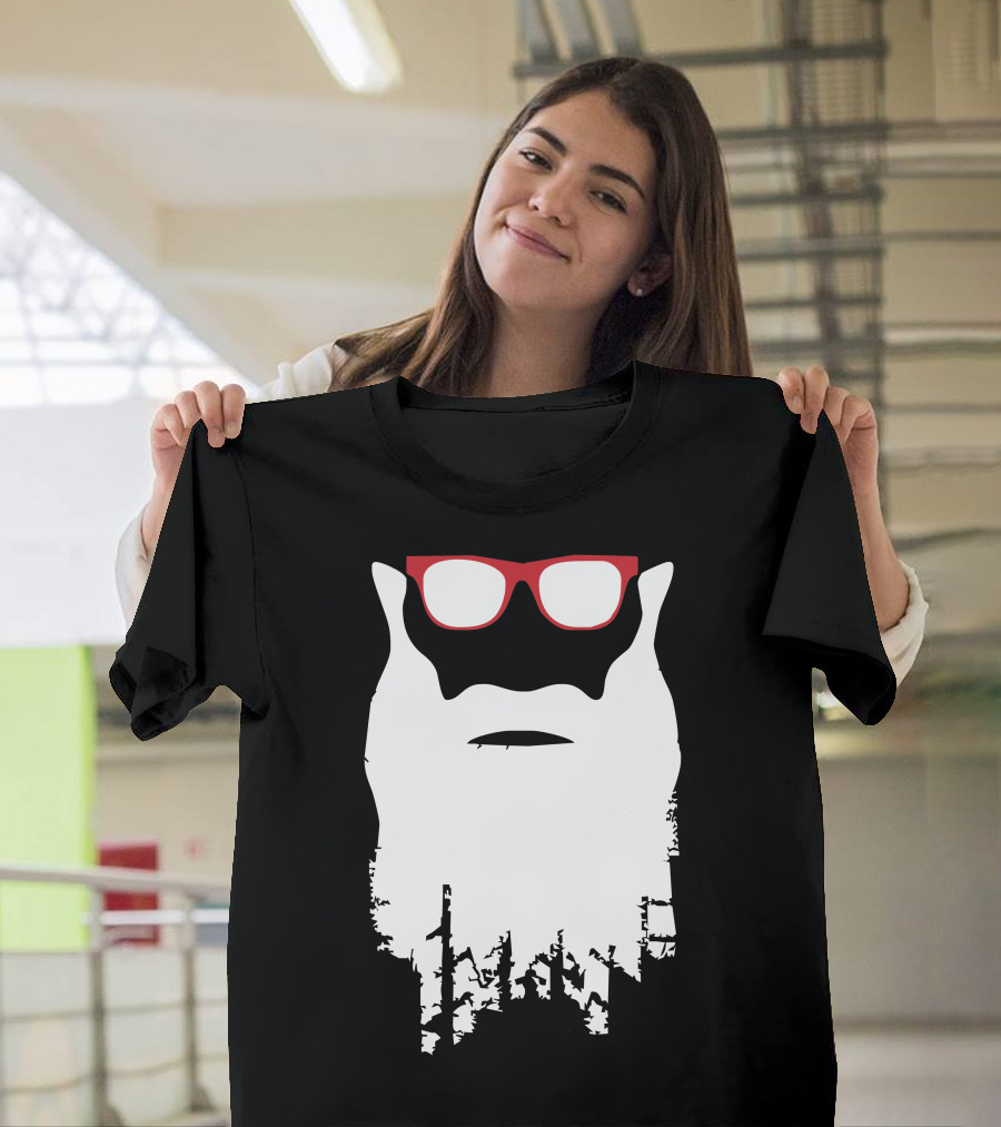 Yre Beard Fast Red Glasses White Beard Forest T-Shirt