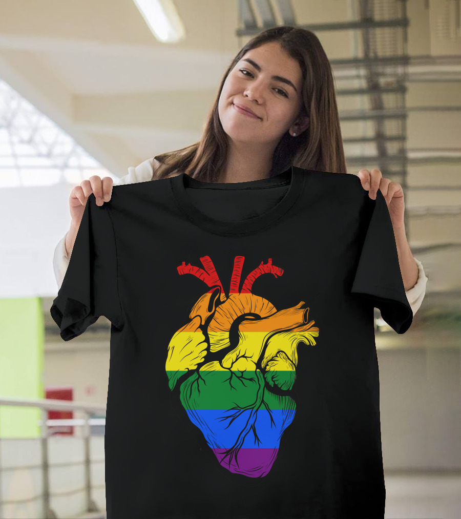 LGBT Rainbow Human Heart Pride T-Shirt