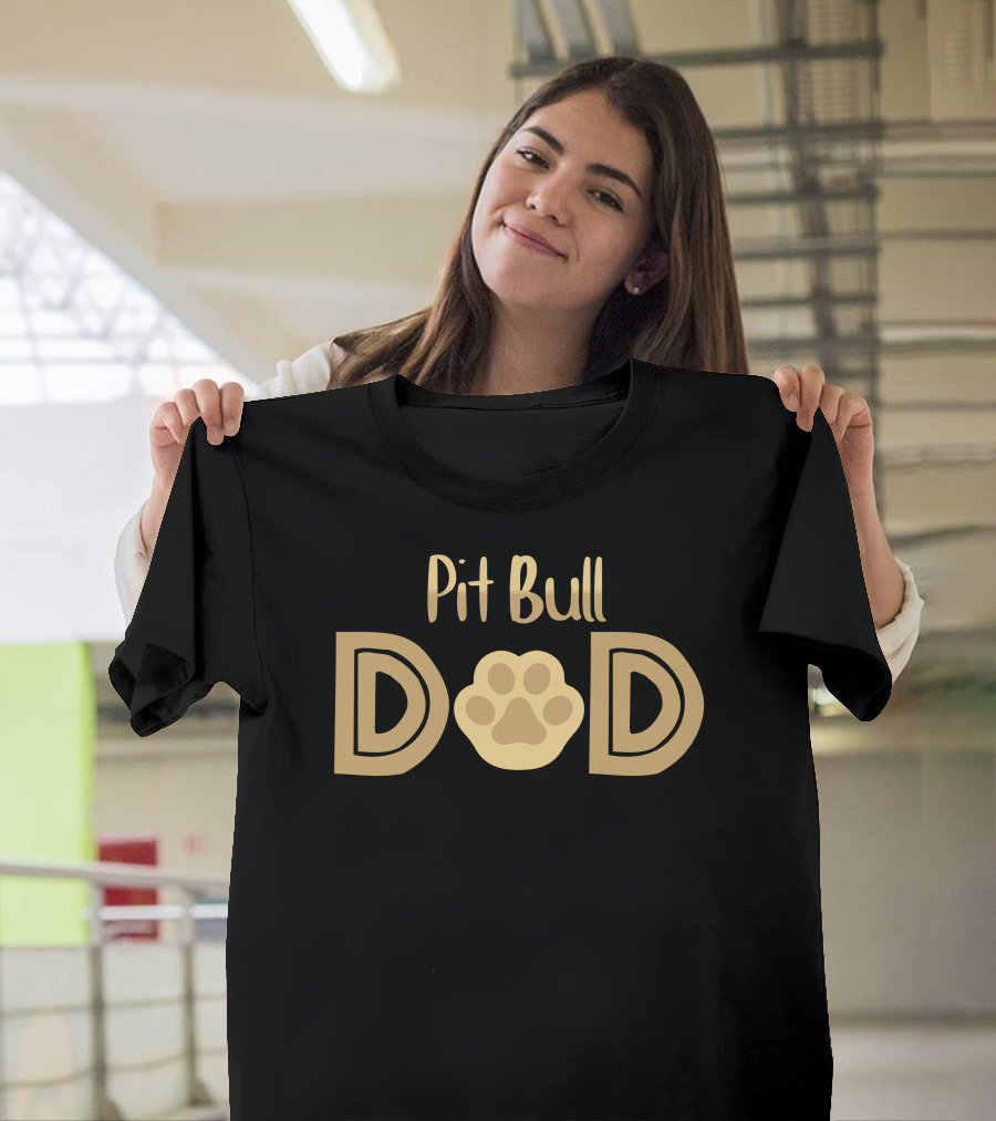 Pit Bull Dad Paw Prints T-Shirt