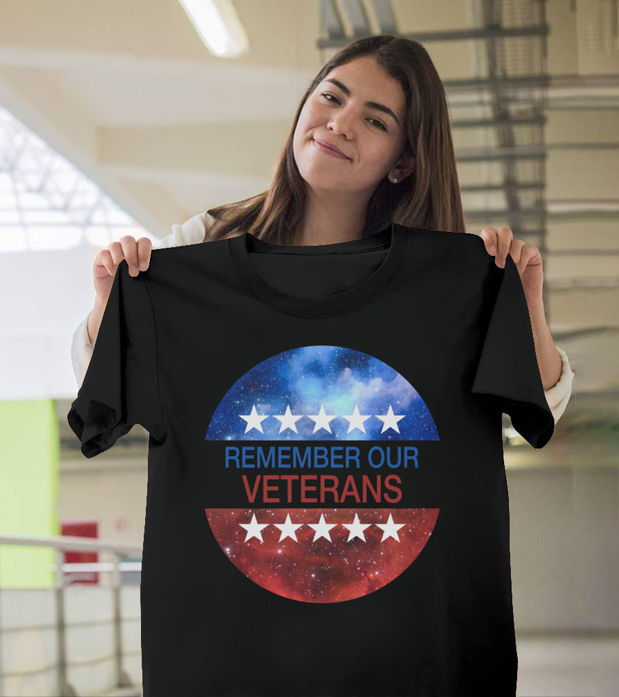 Remember Our Veterans Stars and Galaxy Circle T-Shirt