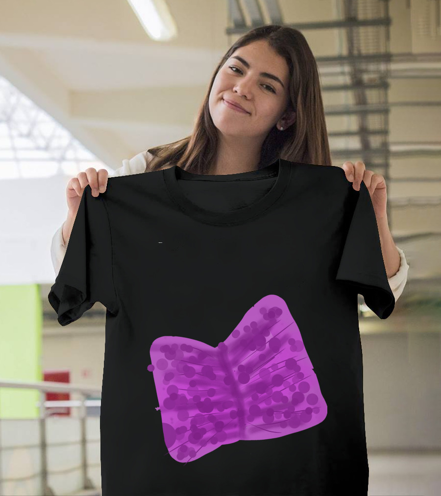 Romance Ribbon Butterfly Purple Dot Pattern By Marceliana T-Shirt
