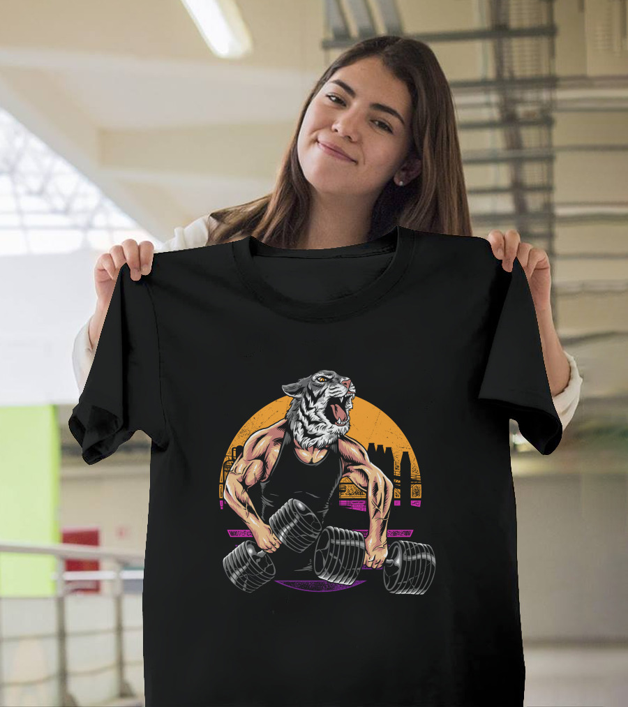 Tiger Gym Workout Strength Urban Powerlifting T-Shirt
