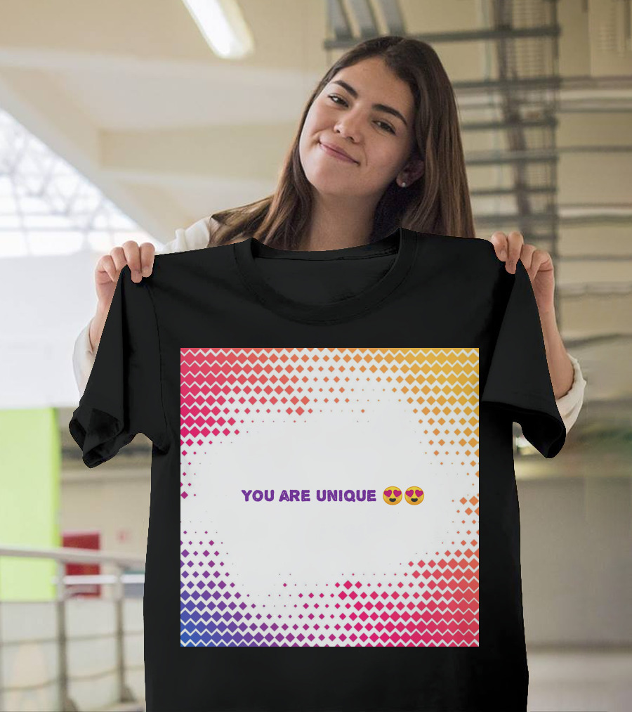 You Are Unique Heart Eyes Emoji Gradient T-Shirt