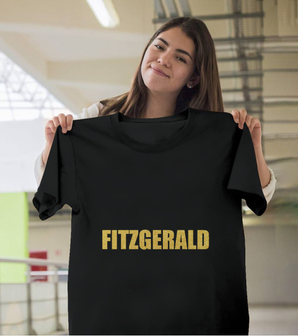 Fitzgerald Quality Scott Fitzgerald Mask Gold Text T-Shirt