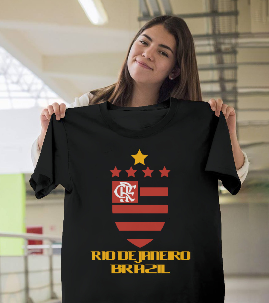 CR Flamengo Rio De Janeiro Brazil Crest And Stars T-Shirt