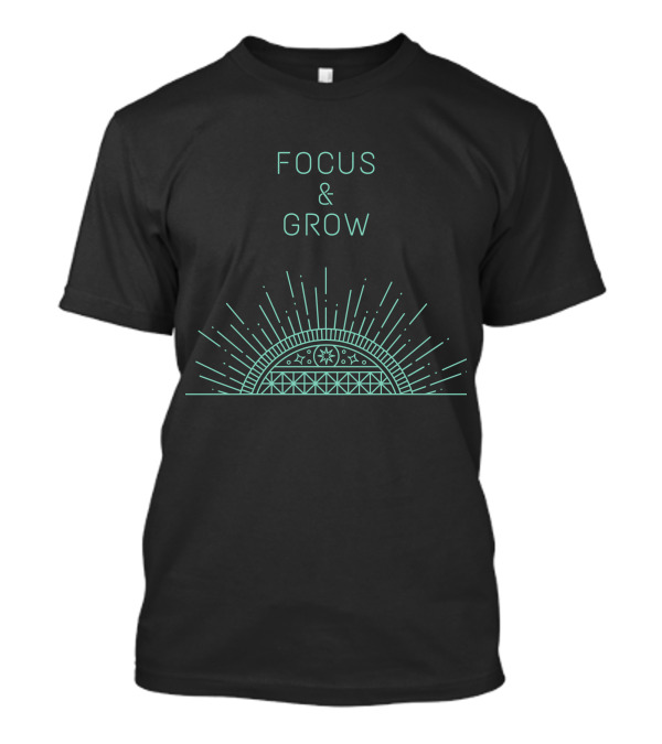 Focus And Grow Sunburst Design With Geometric Radiance Elements T-Shirt