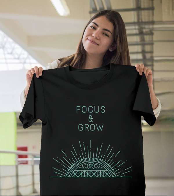 Focus And Grow Sunburst Design With Geometric Radiance Elements T-Shirt