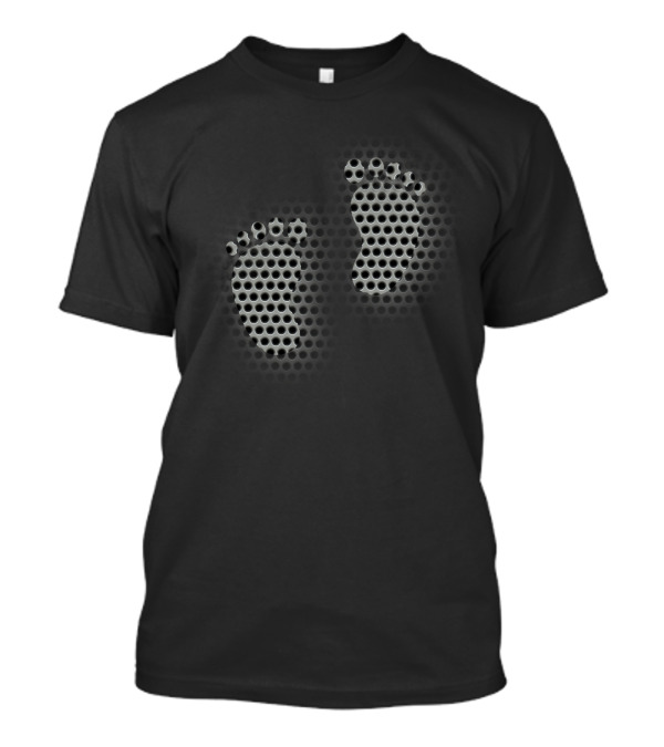 Footprint Pattern Mesh T-Shirt
