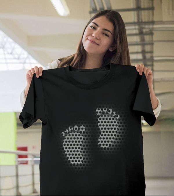 Footprint Pattern Mesh T-Shirt