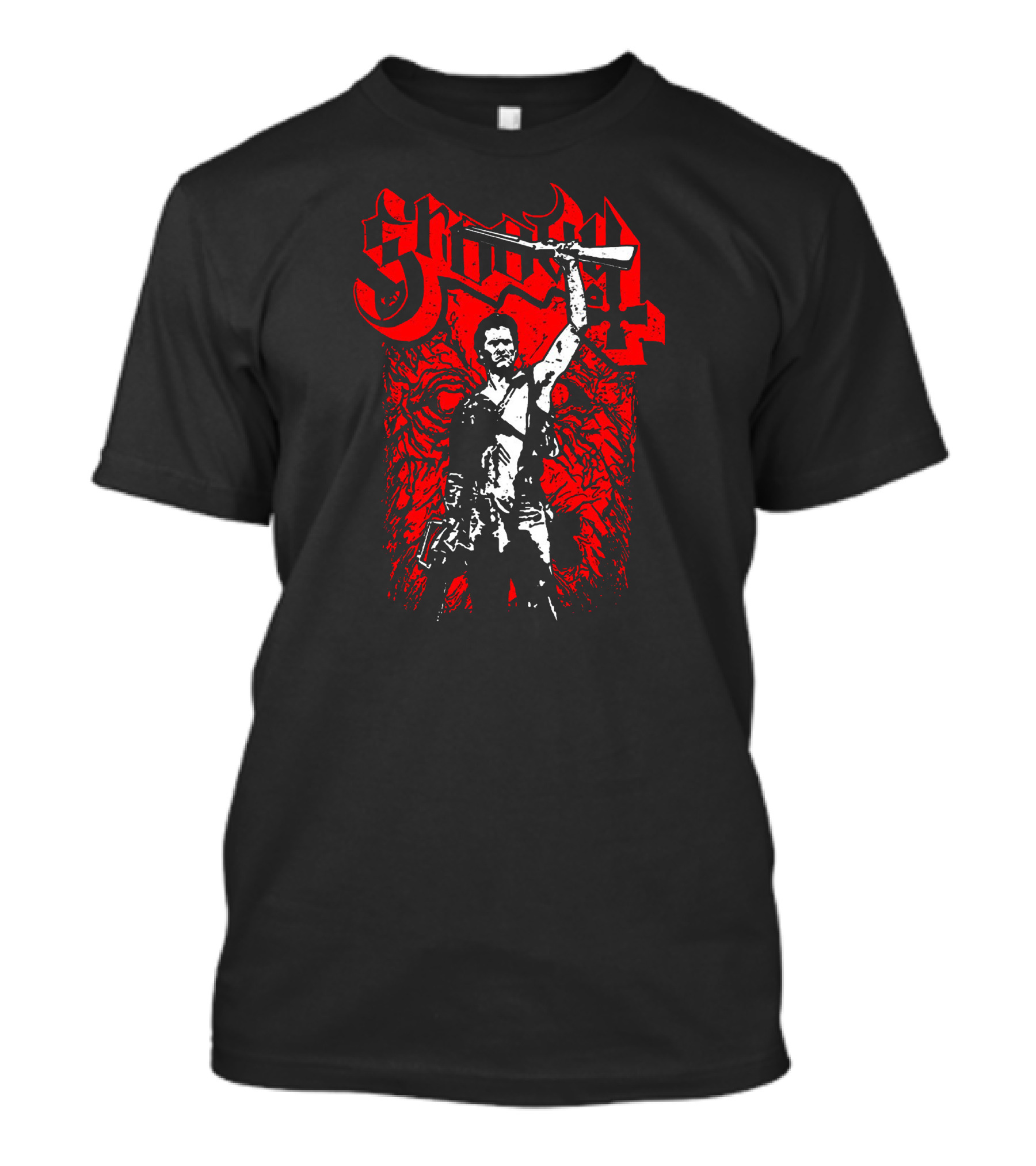 Groovy Metal Dead Evil Ash Chainsaw Boomstick T-Shirt