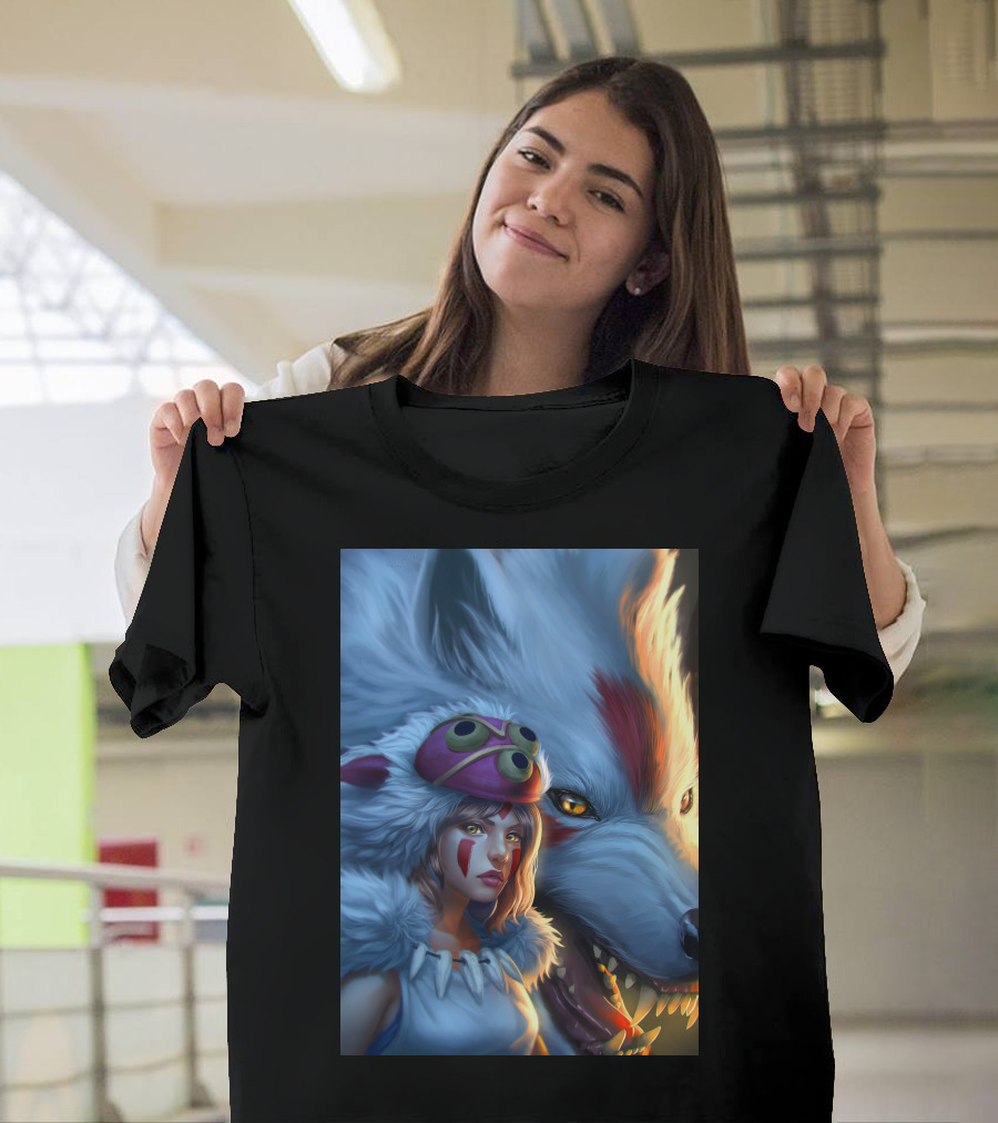 Beauty Plus Beast Princess Mononoke Wolf Companion T-Shirt