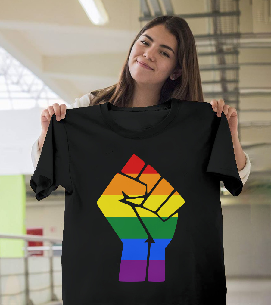 Blm Fist Rainbow Pride Flag T-Shirt
