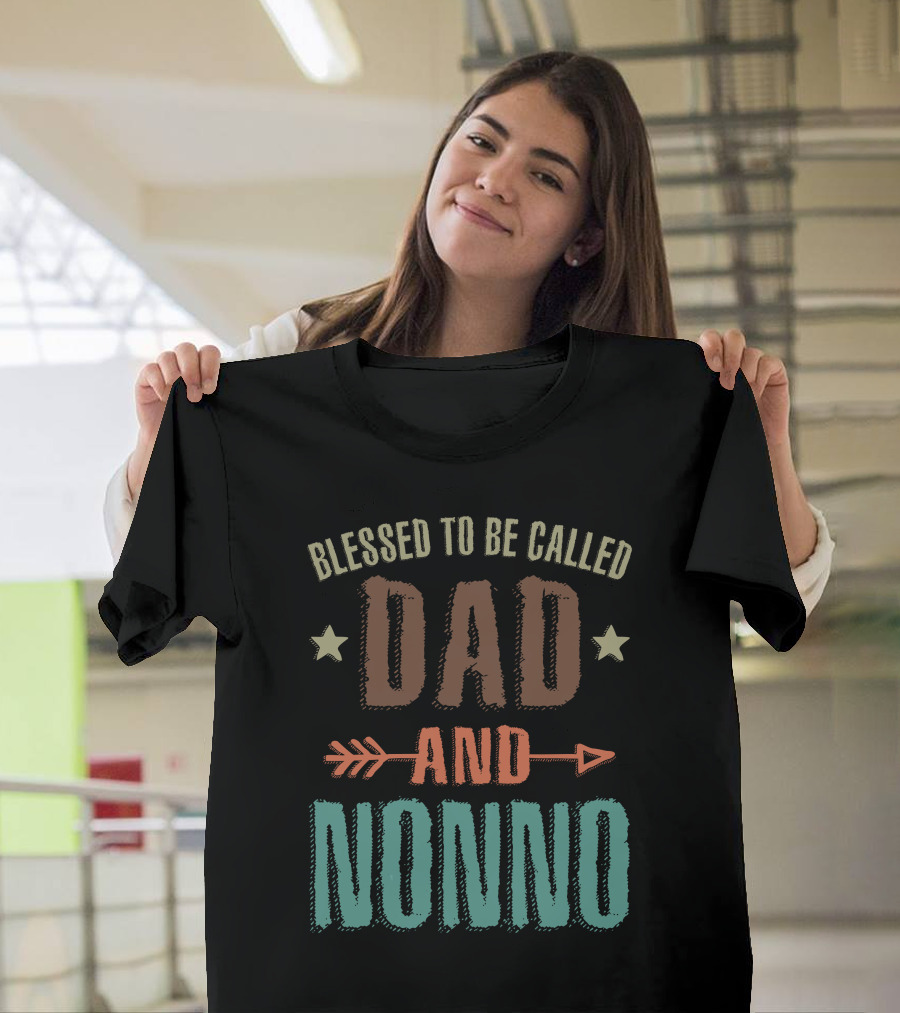 Blessed To Be Called Dad and Nonno Grandpa Stars and Arrow T-Shirt