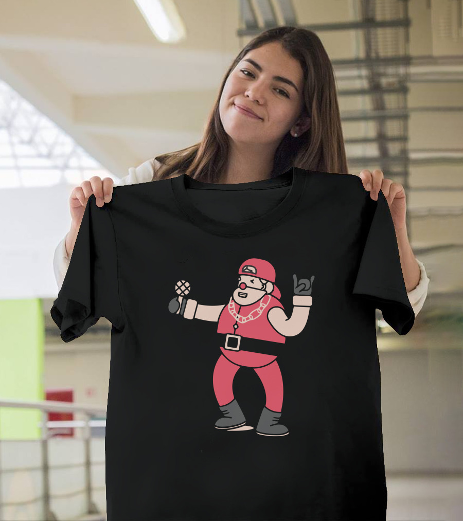Santa Hip Hop Dancing Microphone T-Shirt