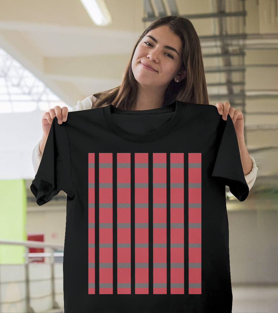 Wallpaper Red Black Gray Stripes T-Shirt