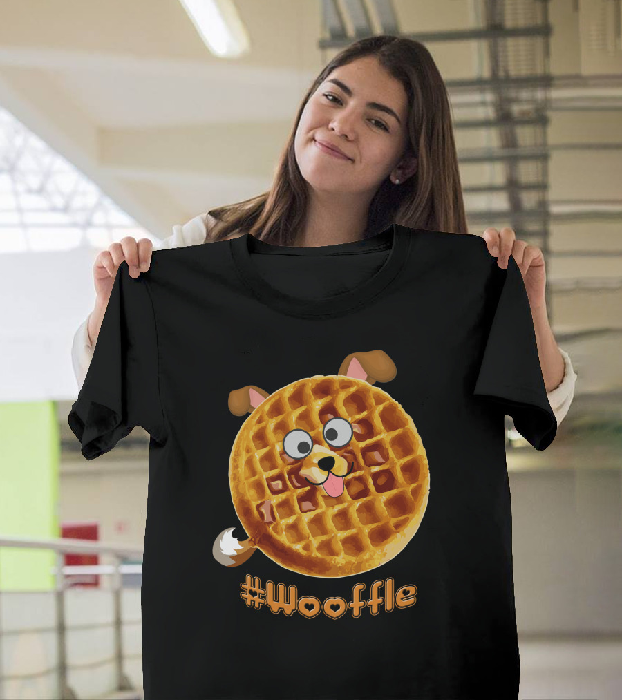 Wooffle Waffle Dog Face with Ears and Tail T-Shirt