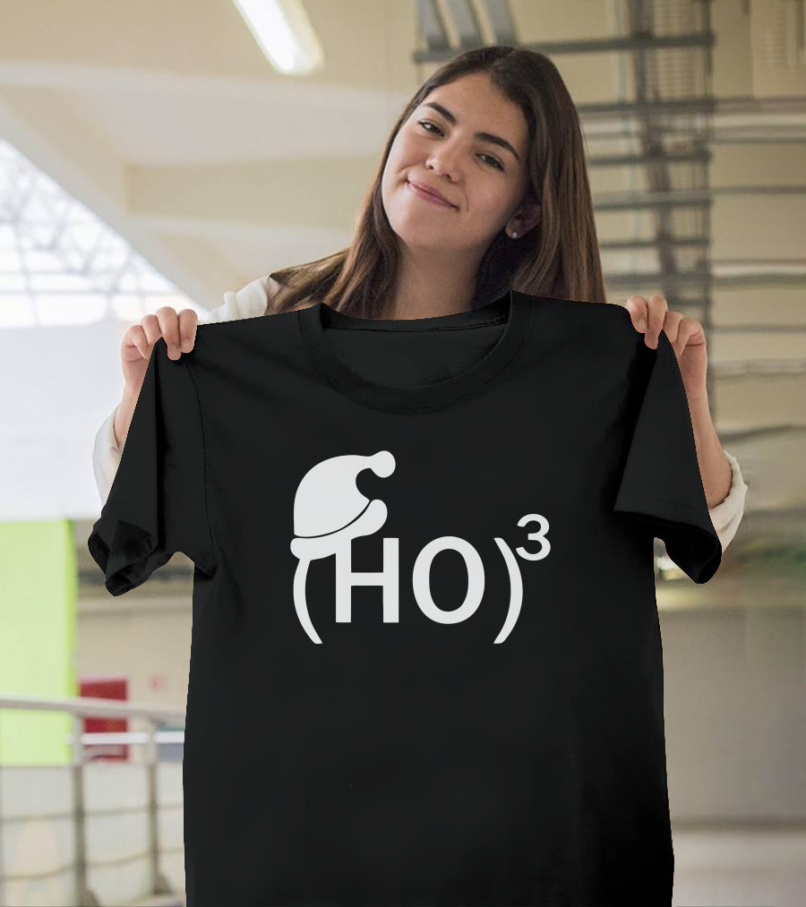 Ho3 Santa Hat Funny Science Christmas Equation T-Shirt