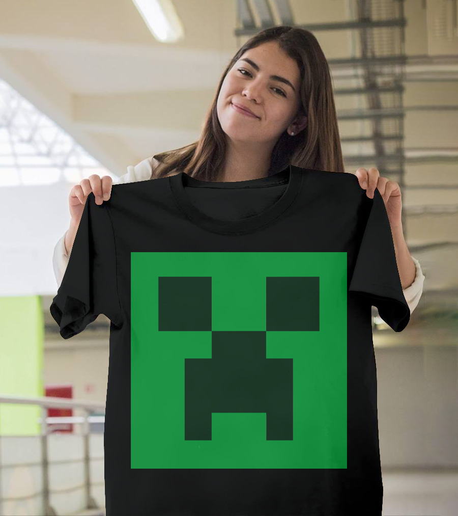 Minecraft Creeper Face Green Block T-Shirt