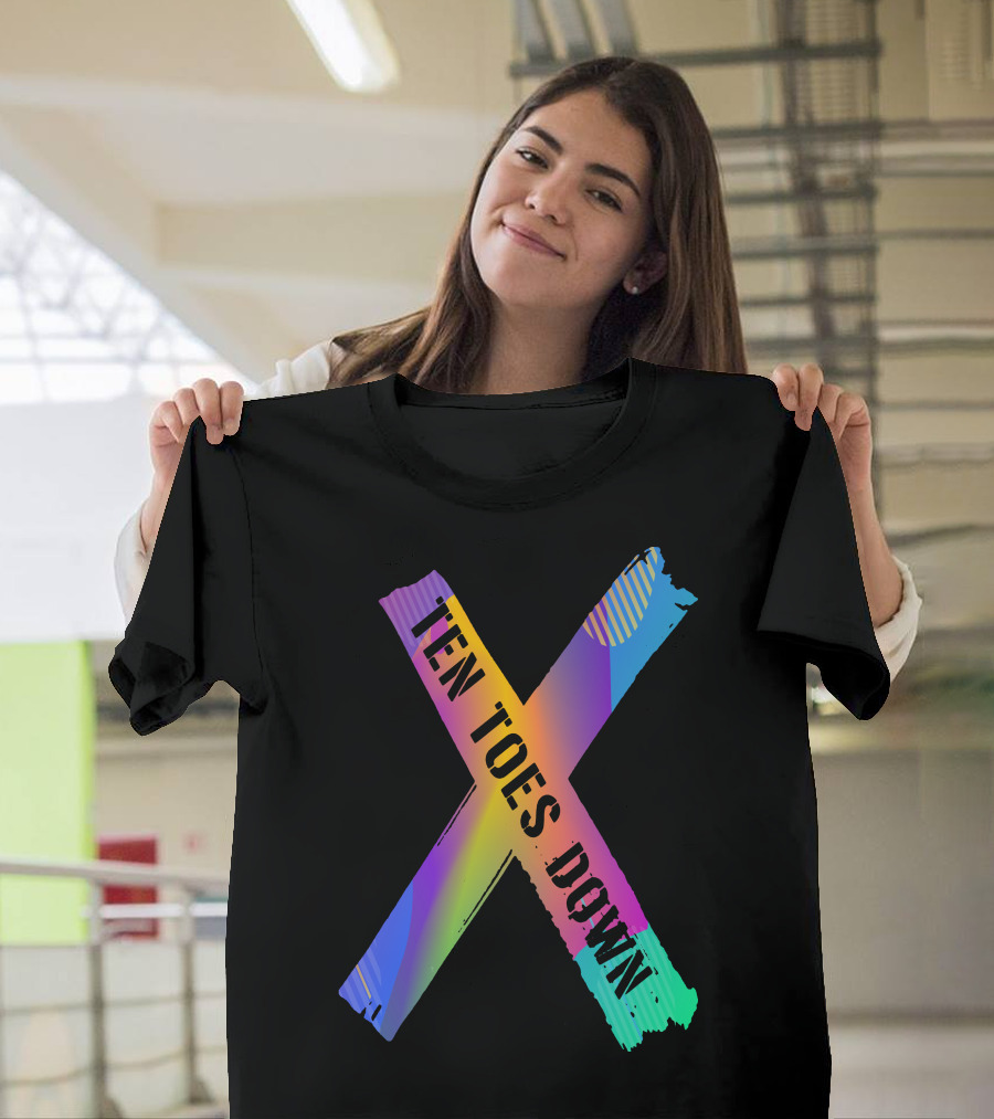 Deestroying Ten Toes Down TTD Merch X in Color Fluid T-Shirt