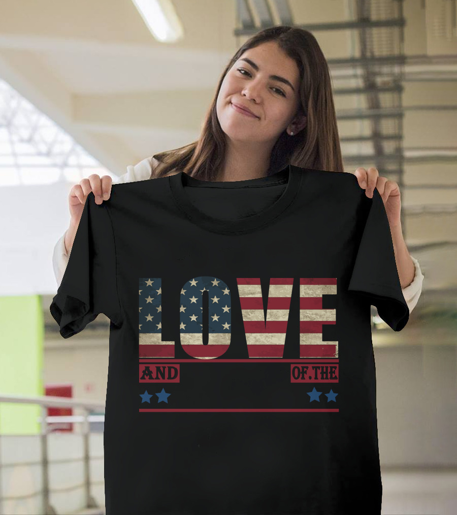 Love And Proud Veteran Of The U.S. Army American Flag Stars Stripes T-Shirt
