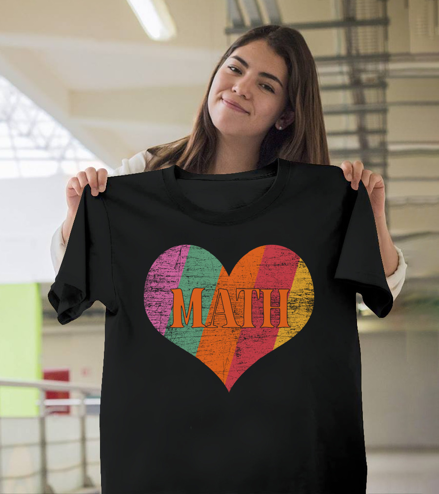 Math Heart Rainbow Stripes T-Shirt
