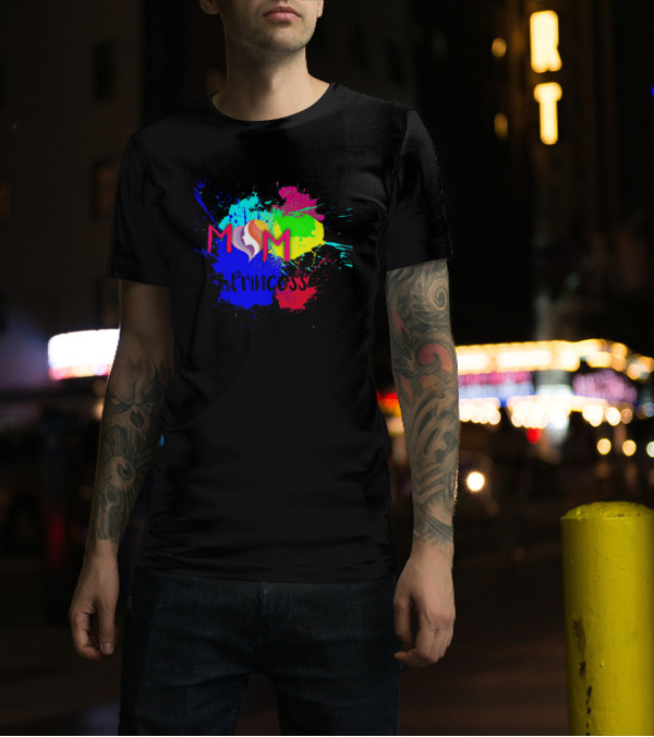 Mom Princess Colorful Paint Splash T-Shirt
