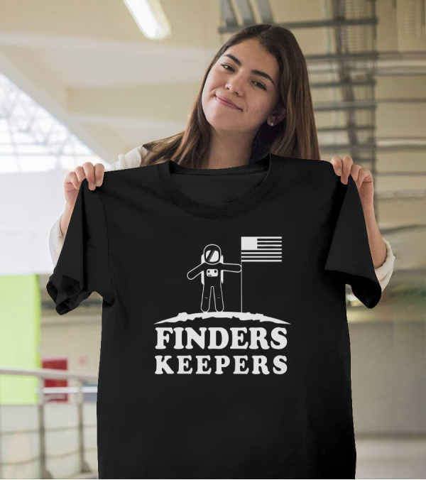 Finders Keepers Moon Astronaut With Flag T-Shirt