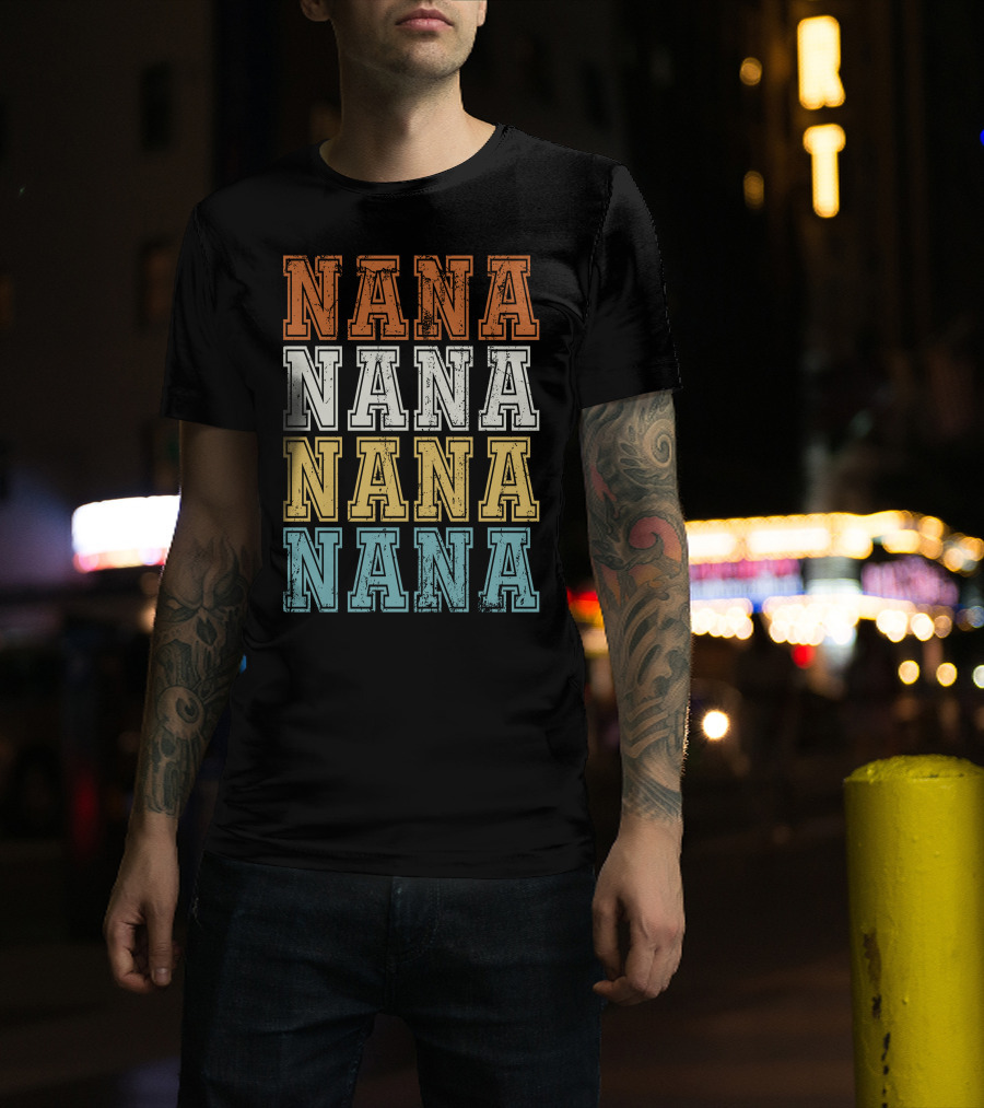 Nana Nana Nana Nana Retro Colorful Text Repetition T-Shirt