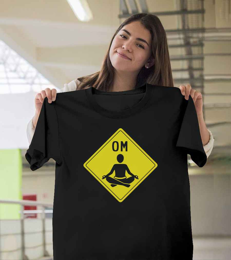 OM Meditation Symbol Sign in Yellow Diamond T-Shirt