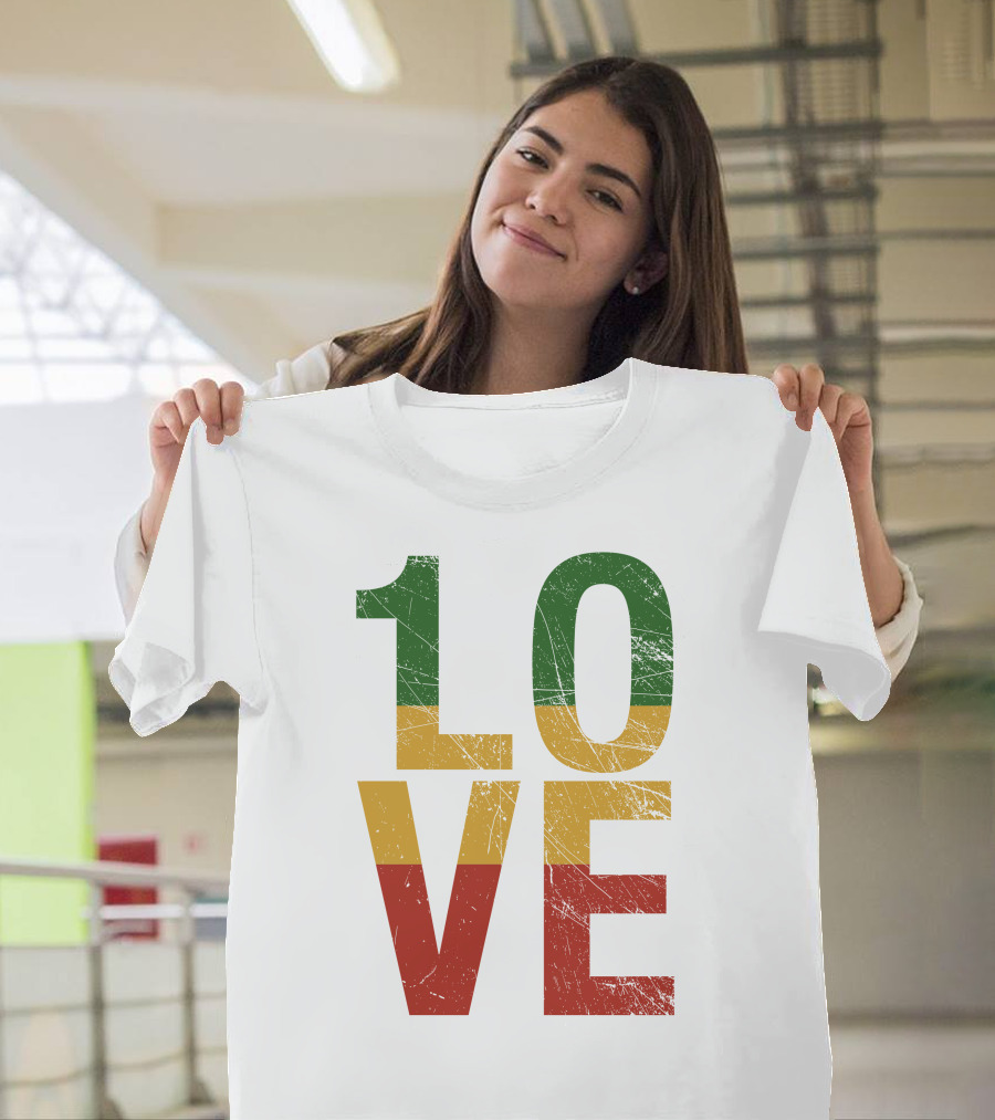 One Love Rasta Reggae Flag Colors T-Shirt